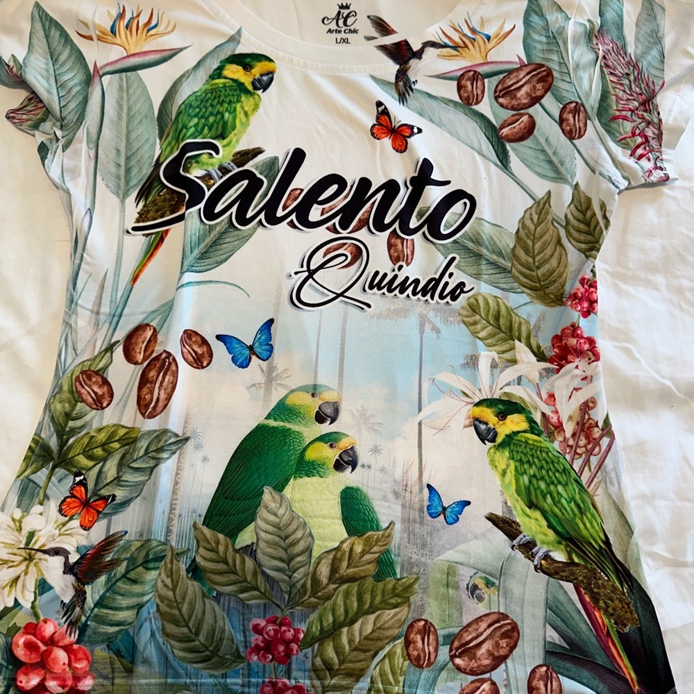 Colorful Parrot Print Women's Top